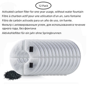 Automatic Pet Cat Water Fountain LED Light 2.4L USB Dog Drinker Feeder Drinking Bowl Dispenser With 3 Carbon Filters and 1 Brush