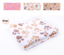 Load image into Gallery viewer, 3 Colors  40x60cm 75x50cm  Cute Floral Pet Sleep Warm Paw Print towel Dog Cat Puppy Fleece Soft Dog Blanket Pet Dog Beds Mat
