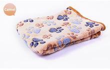Load image into Gallery viewer, 3 Colors  40x60cm 75x50cm  Cute Floral Pet Sleep Warm Paw Print towel Dog Cat Puppy Fleece Soft Dog Blanket Pet Dog Beds Mat
