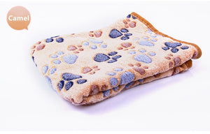 3 Colors  40x60cm 75x50cm  Cute Floral Pet Sleep Warm Paw Print towel Dog Cat Puppy Fleece Soft Dog Blanket Pet Dog Beds Mat